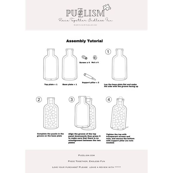 PETS IN THE BOTTLE Bunny Animal Shaped Acrylic Puzzle - Picture 5 of 6